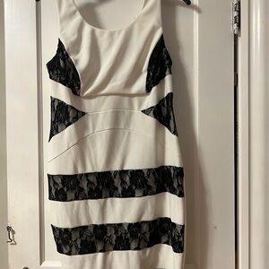 Ruby Rox Black and Cream Lace Mini Dress